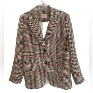 We The Free Oversized Plaid Cotton Blazer Jacket size XS